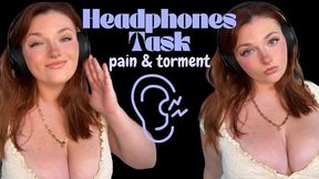 Headphones Task Pain and Torment - Headphones Painful Slave Training Verbal Humiliation Degradation Tasks Loser Beta Bitch