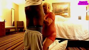 BLONDE TRANNY SUCKING ON HIS THICK BBC