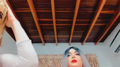 Shemale Rides Her Friend's Cock
