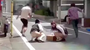 Perverted Crowd Chases Alluring Japanese Girls – Wild Chase Unfolds