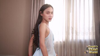 Huong's Sultry Solo: Nightie-Wearing Thai TGIRL Delights