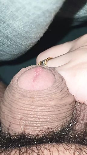 Step Sister helps step brother having erection in bed