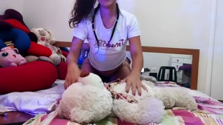 Grinding her pussy against teddy's face