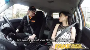 Hot Driving School Rough back seat fuck for petite learner