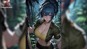 the amazon got lost in the jungle but entered into a depraved sexual relationship with a military man, the amazon is a whore, leona heidern sex mercenary the king of fighters