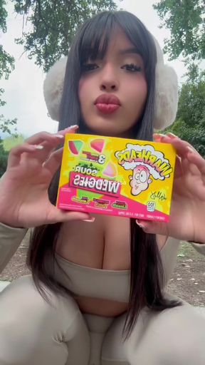 Latina babe gets a wet wedgie in front of friends