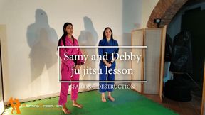 Samy and Debby ju jitsu lesson sparring destruction