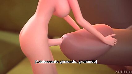 3DGSPOT - Petite Trans Bangs Buxom Trans Beauty! Spanish Subs! 3D Toon Fuck Fest!