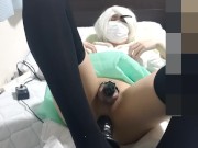 女装アナニー メスイキをずっと我慢してからメスイキしてみた！ (貞操帯+ピストンマシン)