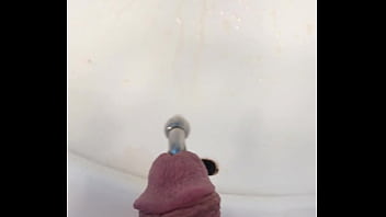 PIERCED COCK WITH LARGE PRINCE ALBERT PA JEWELRY PISSING IN SINK