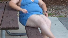 outdoor - white mature busty milf in mini dress showing off big juicy ass and flashing pussy close up while pissing in public - upskirt - fat ass - big natural tit - bbw ssbbw