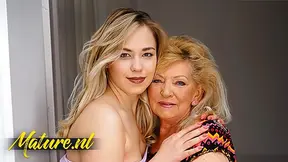 Desiring Grandma Ilya's Untrimmed Pussy Licked By Passionate Teen Selva