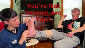 Youre Not Ticklish Are You - Smokin Rose and Antickle NonBinary Tickler Tickling Male Feet MOBILE