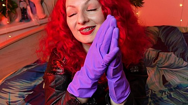hot ASMR in rubber gloves (Arya Grander)