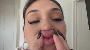 I can't breathe! ???? I covered my nose with my own lips