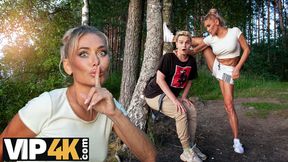 Russian mature cougar Malusha seduces a lucky guy with her huge tits