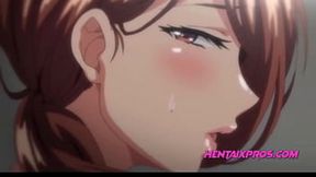 Horny wife getting fucked by big cock delivery guy while talking to her mother in law | Hentai