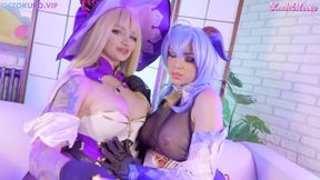 Genshin Impact: Ganyu & Lisa horny babes by Octokuro
