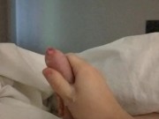 Small hot cock cums in slow motion