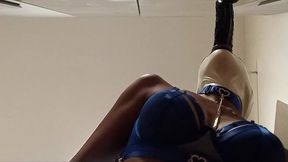 milf plays with cock and two dildos with cumshot on her face