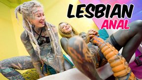 Alt-Girls Tattooed Lesbian Dildo Punk, Goth, Hippie, Spit Tongue