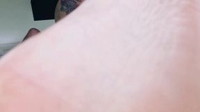 Slave sees master's nylon stockings and feet in intimate session