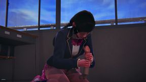 DVA jerks off your cock in the classroom