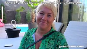 Behind the Scenes with Horny Cougars Eva Tittie & Yvette Moore at GrandMams