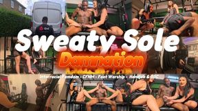 Sweaty Sole Damnation - Interracial Femdom - CFNM - Foot Worship - Handjob - BBC Ft - Katlyn Moree, Honey Hudson & Elitefeetstreet - 720p