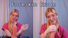 Foreskin Exam with Gloved Handjob