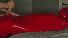 Gia mills Frankie dry in her new latex bondage bag