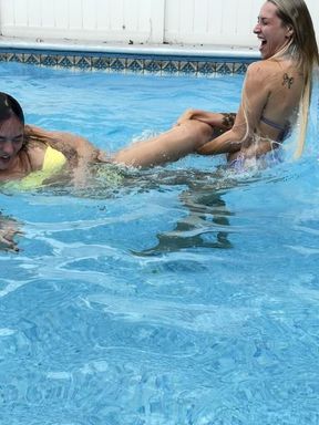 Aaliyah and Amber: Pool Play Again