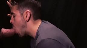 ”Sexy glory hole blowjob & deepthroat with twink & daddy”