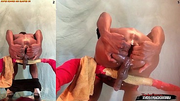 Crazy Enema Twink - This guy pumps his asshole full of water and uses a monster cock to plunge it out, farts and prolapses ...but like, I'm not gay tho - Ass Monkey