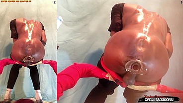 Crazy Enema Twink - This guy pumps his asshole full of water and uses a monster cock to plunge it out, farts and prolapses ...but like, I'm not gay tho - Ass Monkey