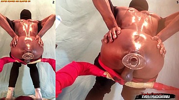Crazy Enema Twink - This guy pumps his asshole full of water and uses a monster cock to plunge it out, farts and prolapses ...but like, I'm not gay tho - Ass Monkey