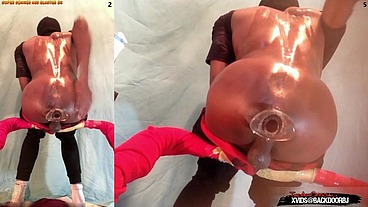 Crazy Enema Twink - This guy pumps his asshole full of water and uses a monster cock to plunge it out, farts and prolapses ...but like, I'm not gay tho - Ass Monkey