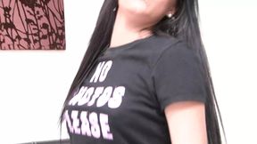 Horny little slut need something big in her small pussy