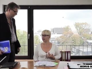 BORIS SCHWARZ: Sexually excited Blond Secretary Screws Around In The Office