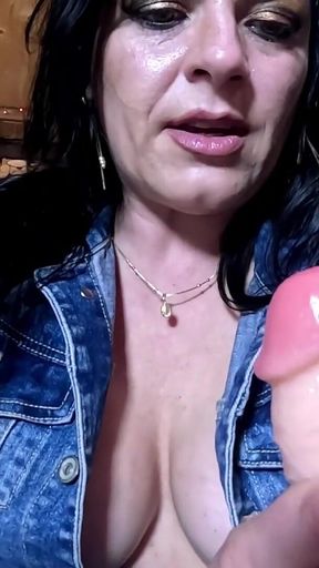 Tight Jeans Cameltoe JOI, Gold Thong Wedgies and Wet Spit Dildo Worship