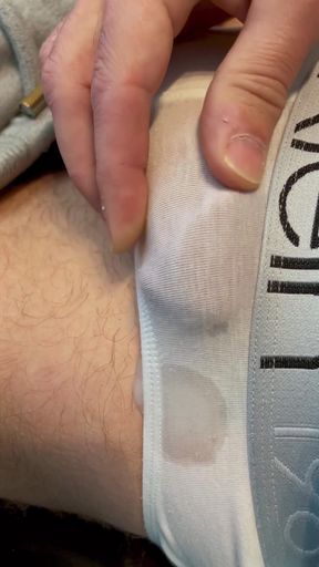 Frenulum Orgasm and Cum by Rubbing My Dick Through My Briefs