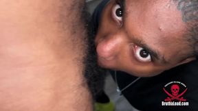 Black guy face fucks friend sucking dick then pumps his thick cock on his face