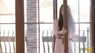 Comely teen wench has sex with a mature lover