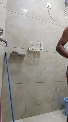 Indian desi man enjoy shower and sex