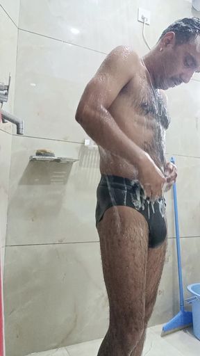 Indian desi man enjoy shower and sex