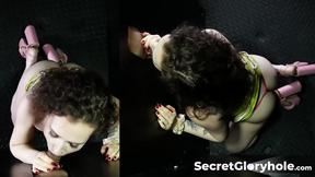 ”Cute brunette Hazel Paige makes her gloryhole debut”