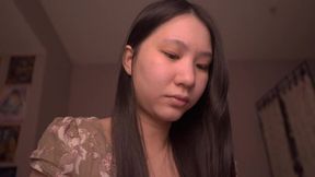 Cute Asian Solo Girl Reading Late Night