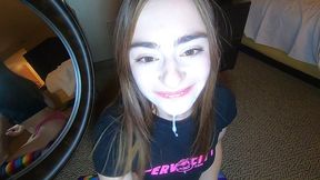petite cutie sucks my cock pov