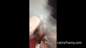 mexican trans masturbate and cum on glasses pov masked dude