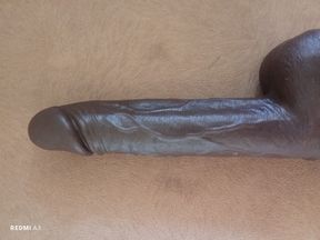 Big black African dildo like cock